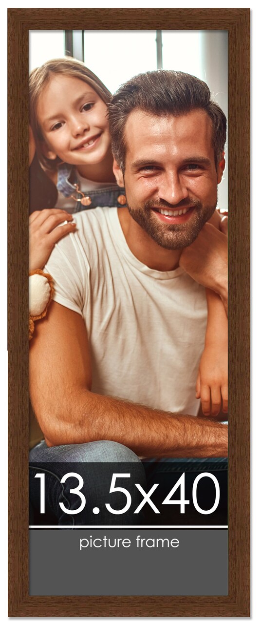 Panoramic Simple Brown Picture Frame - UV Acrylic, Foam Board Backing, Hanging Hardware